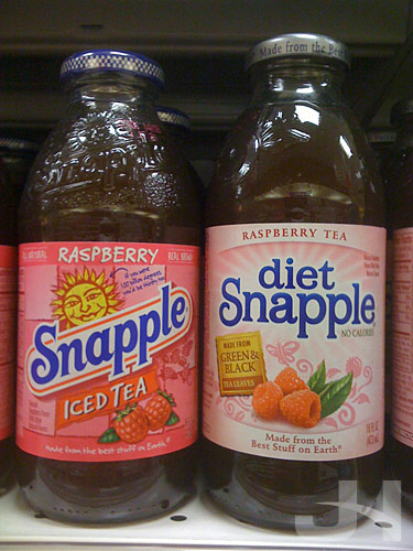old and new snapple bottles