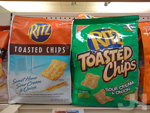 toasted chips new, old packaging