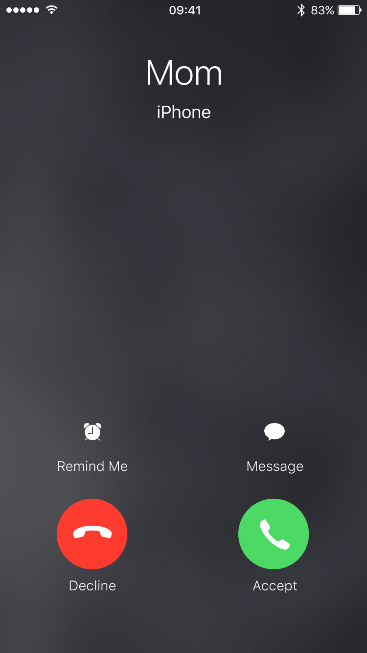 Current incoming-call screen